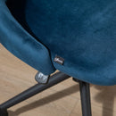 Sedia Operativa da Ufficio 50x58x77-85 cm in Tessuto Effetto Velluto Blu