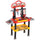 Banco da Lavoro Giocattolo per Bambini Rosso e Nero 71x28x83 cm