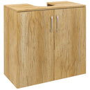 Mobile Sottolavello da Bagno Sospeso 2 Ante e 2 Ripiani 60x30x60 cm Colore Naturale 