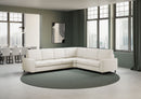 Divano Angolare 6 Posti 286x246x85 cm Sakar in Tessuto Latte