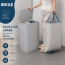 Cesto Biancheria Sporca 42x32x67cm Portabiancheria 105L con Sacco Estraibile Grigio      