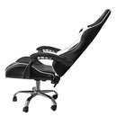 Sedia da Gaming Ergonomica 64x53x122-133 cm con Supporto Lombare e Poggiatesta in Similpelle Bianco