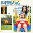 Altalena da Giardino per Bambini Trasformabile 3 in 1 Telaio in Metallo Blu      