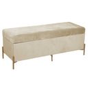 Panca Contenitore 115x40xh45 cm in Tessuto Velluto Crema
