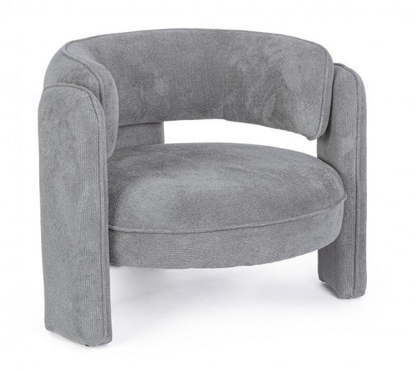 sconto Poltrona Soggiorno 94x88x73 cm Aisha in Tessuto Grigio