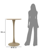 Tavolo Bar Alaska Crema Ø60x106 cm in MDF e Ferro Crema      