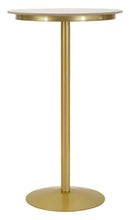 Tavolino Bar Simply Ø60x103 cm in Metallo e Marmo Artificiale Oro e Bianco      