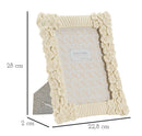 Cornice Cempak 22,8x2x28 cm in Resina e Vetro Crema      