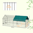 Gabbia per Galline Pollaio da Esterno con Telo di Copertura 185x75x75 cm in Acciaio Verde      