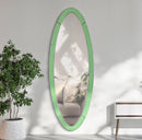 Specchio da Muro Oslo Verde 55x2x150 cm in MDF e Vetro e Specchio Verde      