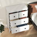 Cassettiera con 4 Cassetti 74x35x97 cm Stile Contemporaneo Rivestimento in Melamina Bianco  