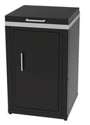 Composizione 2 Moduli Cucina Cucina 3 Fuochi a Gas + Armadietto con Cassetti Top in Acciaio Inox Nero   