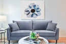 Divano 3 Posti Chandler 196x81x89 h cm in Velluto Grigio chiaro