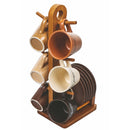 Set 6 Tazzine da Caffè con Piattino e Stand Ø6x6 cm in Gres VdE Tivoli 1996 Shades of chocolat