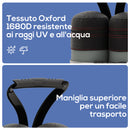 Set 4 Pesi per Gazebo 20x10x43 cm Riempibili con Sabbia fino a 12 kg in Tessuto Oxford 168D Nero e Grigio      