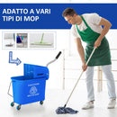 Carrello Pulizie con Secchio da 20 L e Strizzatore 60x27x70.5 cm Blu  