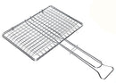 Griglia Doppia per Barbecue 27x37 cm Senza Piedini in Filo di Ferro Cromato Made in Italy  