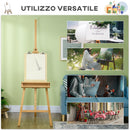 Cavalletto Treppiede da Pittura 65x110x180-235 cm in Legno Naturale