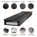 Bruciatore a Bioetanolo da Incasso 100x20x7,5 cm Black Burner 1000 Nero