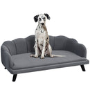 Divano per Cani Taglia Medio-Grande 98,5x60,5Px35 cm in tessuto Grigio