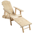 Lettino Prendisole Adirondack in Legno da Giardino con Poggiapiedi 