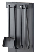 Portalegna con Attrezzi Camino 30x33x110 cm Crea Tulipano Con Attrezzi in Acciaio Verniciato Nero 