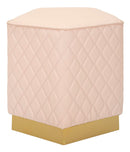 Puff Pentagonale Sharon 38x38x38 cm in Pino e MDF e Metallo e Plastica      