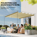 Telo per Pergola 250x255 cm con 10 Fori di Drenaggio in Poliestere Beige      