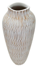 Vaso Resina Stiky Ø23x50 cm in Resina Oro e Bianco      