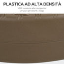 Base per Ombrellone Rotonda Ø51x36 cm con 2 Manopole Incorporate in HDPE e Acciaio Marrone e Nero  