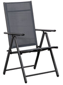 Set 2 Sedie Pieghevoli da Giardino 57x67x107 cm in Metallo e Textilene Grigio