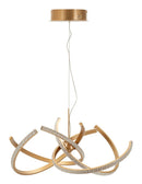 Lampadario LED Celtic Ø62x120 cm in Alluminio e Ferro e PVC Oro e Bianco      