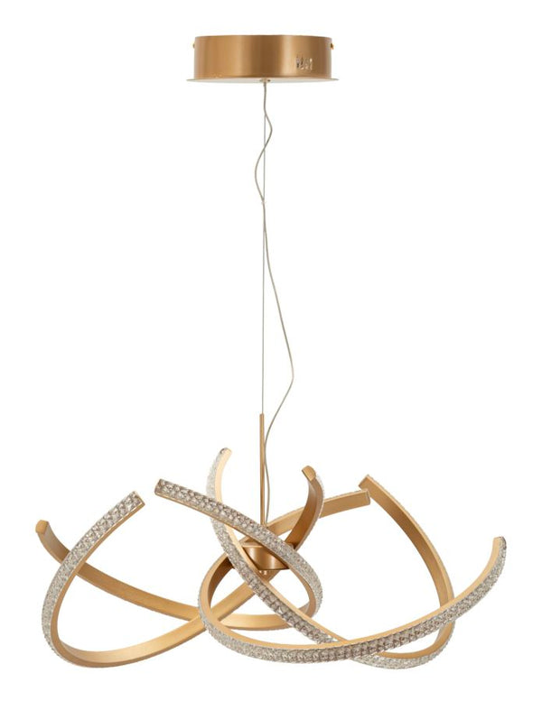 Lampadario LED Celtic Ø62x120 cm in Alluminio e Ferro e PVC Oro e Bianco online