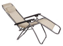 Set 2 Sedie Sdraio Zero Gravity Reclinabile Pieghevole 90x66x108 cm in Metallo e Textilene Beige