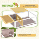 Casa per Tartarughe di Terra Terrario 91x60,5x32A cm con Pannello Apribile e 2 Spazi Separati in Legno di Abete Marrone Chiaro      