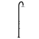 Doccia da Giardino in Alluminio Soffione LED Quadrato con Termometro LCD Sined Luna Alu Nero 