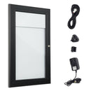 Bacheca con Apertura a Battente 30,1x48,7x2,3 cm in Alluminio Nera