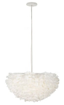 Lampadario Feather Ø60x30 cm in Ferro e Plastica Bianco      