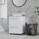 Mobile Sottolavabo Mobiletto Bagno Moderno 41,5x35,5x59 cm Rivestimento in Melamina Bianco      