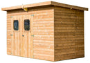 Casetta Box da Giardino 3,16x1,8 m Senza Pavimento in Legno Picea Massello 19mm Tetto in Acciaio Theora