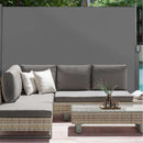 Tenda Sole Laterale Retrattile 140x300 cm Telo Frangivista Avvolgibile in Poliestere Grigio      