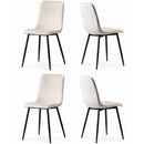 Set 4 Sedie Piedi Neri e Seduta Ergonomica con Rivestimento in Velluto Beige     