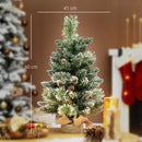 Albero di Natale Piccolo Innevato 60 cm  64 Rami e Pigne con 35 LED      