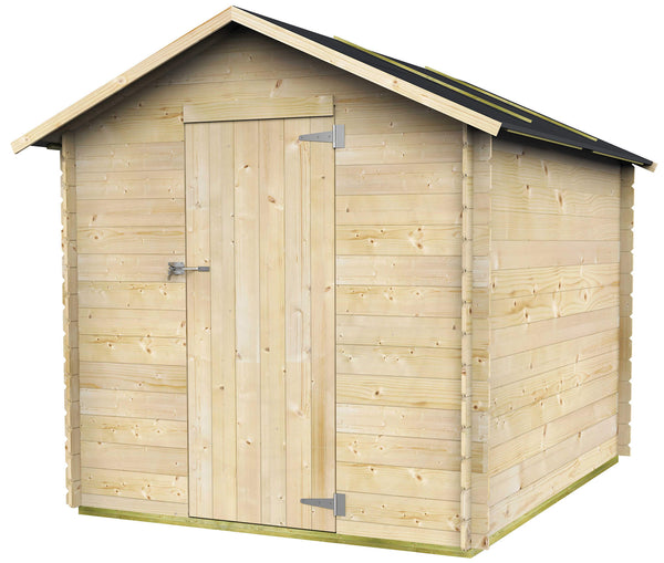 Casetta Box da Giardino per Attrezzi 178x218 cm con Porta Singola Cieca in Legno Naturale sconto
