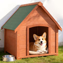 Cuccia per Cani da Esterno 71x62,5x85cm con Tetto Apribile in Legno di Cipresso      