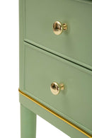 Comodino Camille Verde 40x30x71 cm in Pino e MDF e Ferro      