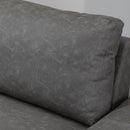 Divano 2 Posti 200x88x86 cm Seduta Imbottita e Braccioli Regolabili in Similpelle Grigio