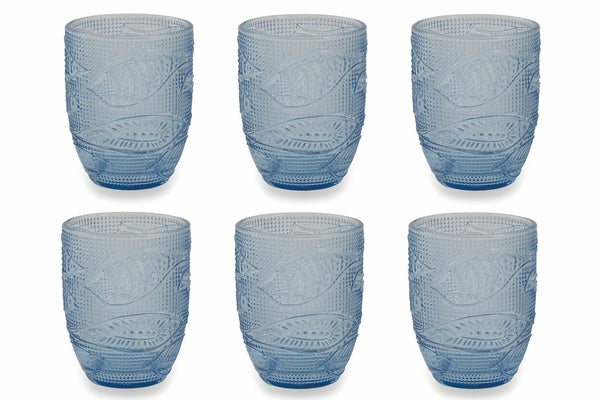 prezzo Set 6 Bicchieri Ø8x10,5 cm in Vetro Villa d'Este Home Tivoli Fish