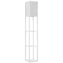 Lampada da Terra 2 in 1 Moderna 26x26x160 cm con 3 Ripiani Attacco E27 in MDF Bianco      