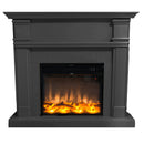 Camino Elettrico da Pavimento 114x102,3x28,2 cm Effetto Fiamma 1500W Sined Caldera Grigio